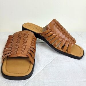 Notch Above tan woven huarache leather sandals hippie boho beach summer 7.5